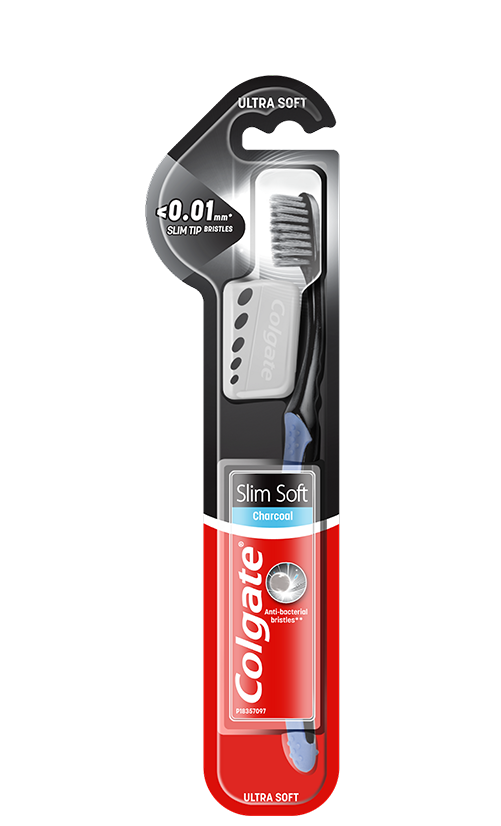 Colgate® Slim Soft Charcoal Szczoteczka do zębów miękka SOFT z węglem aktywnym 1 sztuka