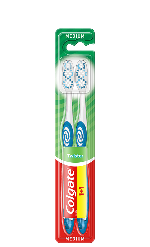 Colgate® Twister Szczoteczka do zębów średnia MEDIUM 2 sztuki