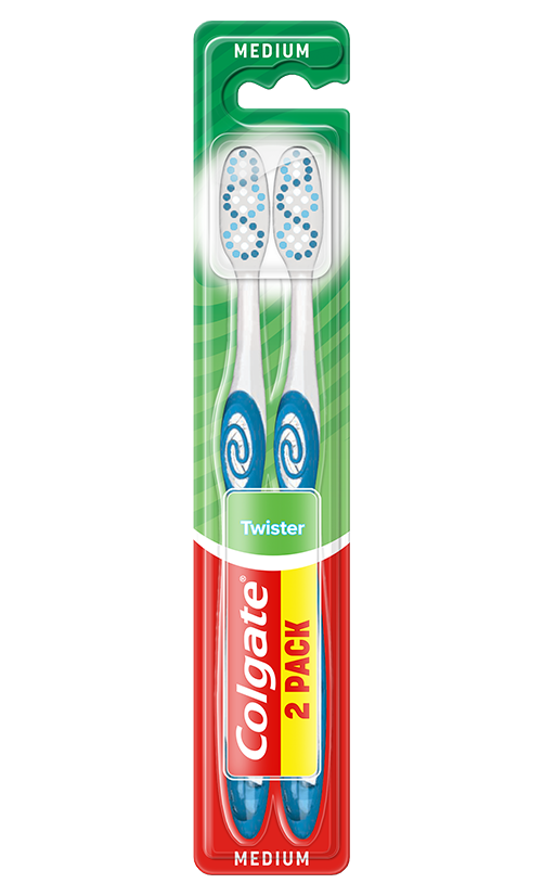 Colgate® Twister Szczoteczka do zębów średnia MEDIUM 2 sztuki