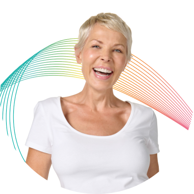 Women smiling colgate total