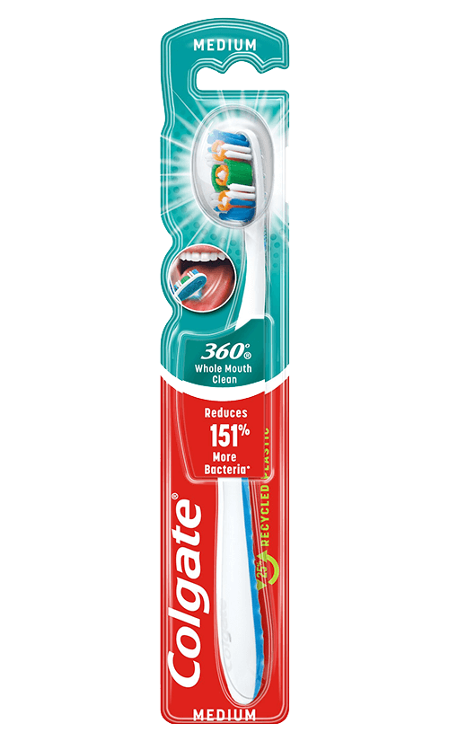Colgate® 360° Whole Mouth Clean Szczoteczka do zębów średnia MEDIUM